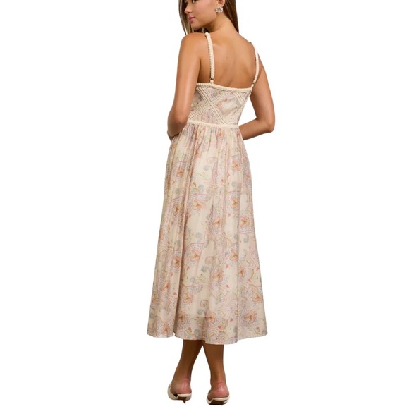 NWT Skies Are Blue Paisley Halter Neck Macrame Embroidered Midi Dress - Picture 13 of 13